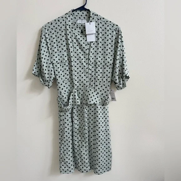 equipment femme shirt dress Equipment Femme Silk Shirt Dress Women's Size Small S Blue Pockets